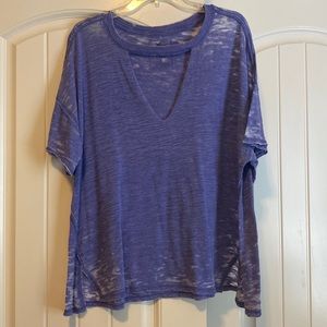 Free People cut out vneck tshirt